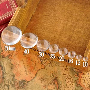 Cabochon in vetro trasparente fondo piatto accessori per gioielli fai da te varie misure.