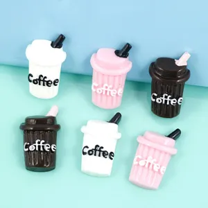 Mini breloques tasse de café en résine, accessoires mignons étui téléphone et déco crème.