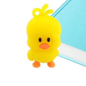 Cute yellow duck cartoon silicone keychain pendant stylish bag accessory lovely diy gift toy