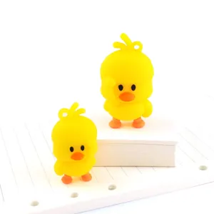Cute yellow duck cartoon keychain pendant resin keyring bag accessory DIY gift toy item