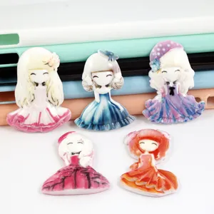 Resin cartoon princess doll accessories for DIY phone cases and handmade hairpins details