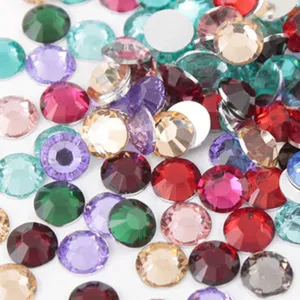 Colorful flatback rhinestones for nail art, phone case DIY, and hair accessories.
