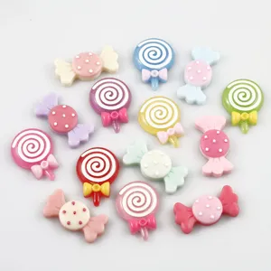Simulation Cute Candy Lollipop Resin Charms DIY Phone Case Decoration Handmade Craft Accessories Jewelry Making