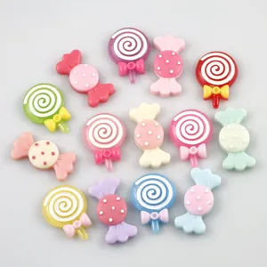 Cute resin candy and lollipop charms for phone case deco, DIY craft resin accessories.