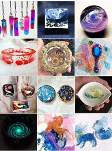Epoxy resin AB crystal clear DIY craft materials, perfect for handmade jewelry and accessories.