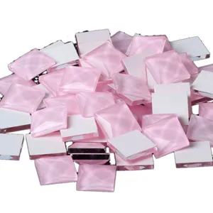 Rosa quadratische Kristallglas-Strasssteine, Jelly-Farbe Flatback Edelsteine für DIY Basteln.