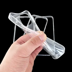 Funda de teléfono transparente cristalina compatible con iPhone, protección duradera.