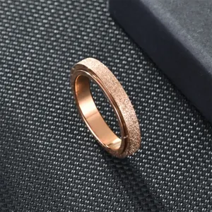Roségoldener 4mm mattierter Spinner Ring, Anti-Stress Band für Damen und Herren Schmuck.