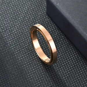Bague Spinner en Acier Inoxydable pour Hommes Femmes Soulagement Stress Anxiété Bande Rotative Or Argent Noir Bijoux