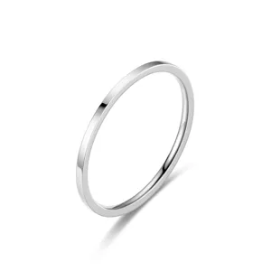 Mode Edelstahl Geometrische Form Bandring Einfach Glatt Poliert Galvanisiert Fingerring Für Frauen Täglich Schmuck Geschenk
