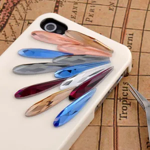 Colorful teardrop crystal 6x30mm flatback rhinestones DIY phone case decorative accessories.