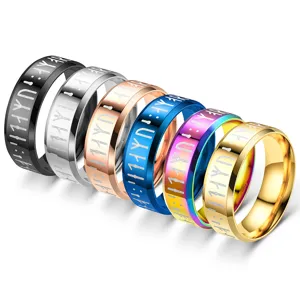 Bague Viking en Acier Inoxydable pour Homme Bijou Amulette Nordique Vintage Tendance