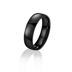 Alliance noire brillante minimaliste classique pour homme, design élégant de 6mm.