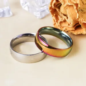 Bague homme 6mm acier inoxydable anneau simple style minimaliste bijou mode neuf style