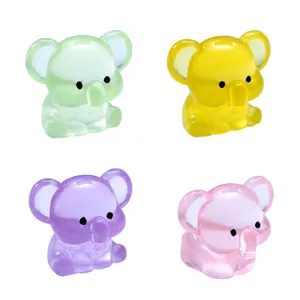 Adornos de Micro Paisaje de Elefante de Resina Luminosa Mini Figuritas de Elefante que Brillan en la Oscuridad para Decoración de Jardín DIY