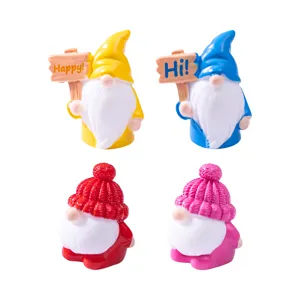 Mini Resin Garden Gnome Figurines Cartoon Micro Landscape Accessories DIY Miniature Ornaments For Desktop Fairy Garden Decor