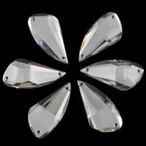 Transparente Acryl Tropfen zum Aufnähen Strass 18x35mm DIY Kristallsteine für Kleidungszubehör