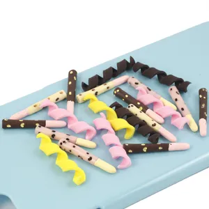 DIY arcilla polimerica palitos chocolate rollos tarta dijes funda telefono accesorios
