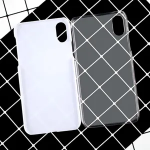 Clear and translucent hard phone case DIY material details showing dual pieces design.