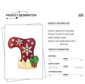Kerstfeest elfen schoen hoofddeksel detail, mooi feestelijk sneeuwvlok design zacht.