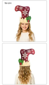 Kerstfeest elfenhoed sneeuwvlok 3D digitale print kind feestkleding rekwisiet hoed