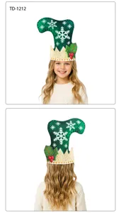 Kerst elf hoed feest feestelijke sneeuwvlok hulst 3d digitale print hoofddeksel rekwisiet