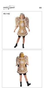 Disfraz de ángel hombre de jengibre de Navidad para fiesta y espectáculo de cosplay.