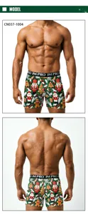 Weihnachten Herren Boxer Shorts mit lustigem Weihnachtsmann Print elastischem Bund.