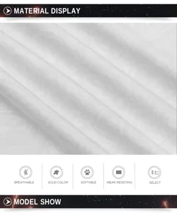 White fabric material detail close-up view showing soft and breathable texture features.