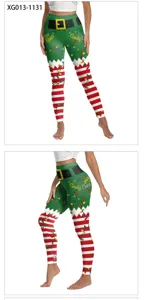 Xristougenna 3D Ektiposi Mesi Psili Yoga Leggings Gynekes Parti Push Up Panteloni