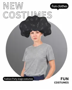 Funny sponge afro wig hat for party, hilarious costume headgear for stage performances and fun.