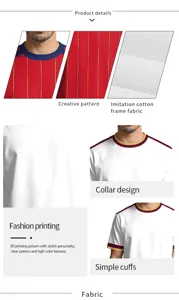 Herren Fußball Trikot mit 3D Print, atmungsaktives Freizeit Kurzarm Sportshirt für Fans.