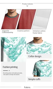 Heren ademend sneldrogend voetbalshirt detail met 3D golfprint en comfortabele pasvorm.