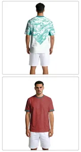 Heren voetbalshirt korte broek set, ademende sneldrogende stof, stijlvol sportkleding ontwerp.