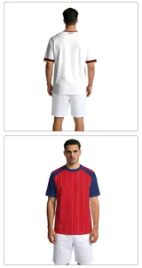Detailansicht des Spanien Fan Fußballtrikot und Shorts Sets, schnelltrocknend atmungsaktiv.