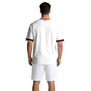 Herren Kurzarm Fußballtrikot Set weißes Sport T-Shirt Fanwear atmungsaktiv Oberteil