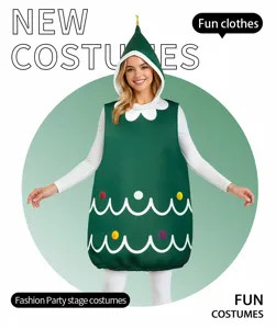 Kerstboom kostuum grappige feest onesie schattige groene feestelijke outfit voor dames
