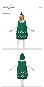 Kerstboom kostuum grappige feestoutfit voor volwassenen voor- en achterkant details!