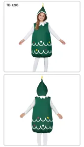 Kinderen kerstboom kostuum jumpsuit met hoed grappige feestelijke vakantie outfit
