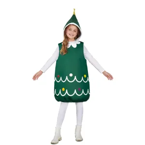 Kinderen kerstboom kostuum grappige feestelijke outfit vakantie verkleedkleding