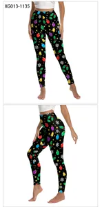 Christmas digital print women leggings high waist yoga pants festive holiday activewear