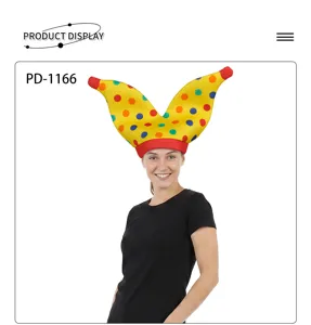 Divertido sombrero de arlequín de lunares accesorio de fiesta disfraz tocado de payaso colorido