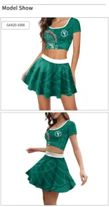 Σετ crop top και κοντή πτυχωτή φούστα μαζορέττας για φιλάθλους του Μεξικού 2026