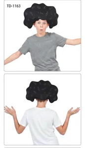 Novelty sponge afro wig hat for funny party costume stage performance, lightweight comfy.