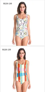 Women one-piece swimsuit sexy slim fit printed swimwear for beach resort vacation holiday.