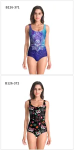 Women's printed one-piece swimsuit sexy slim fit swimwear for beach vacation and hot springs.