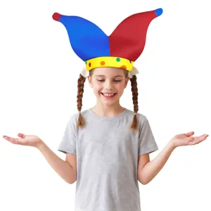 Sombrero de arlequín de lunares para fiesta de Halloween, disfraz de cosplay y show.
