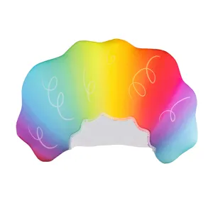 Rainbow sponge afro wig hat for fun party costume performance April Fools cosplay.