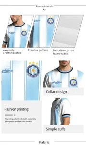 Ανδρική ποδοσφαιρική φανέλα Argentina fan έκδοση κοντομάνικο αθλητικό t-shirt breathable