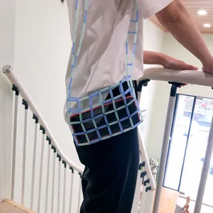 Borsa a tracolla in rete di perline fatta a mano acrilico tubo lungo cavo retrò borsa donna